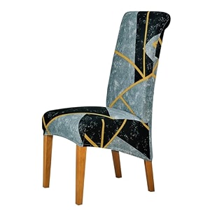 hokipo 140 gsm high back chair cover set of 2 multicolor abstract geometry