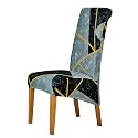 HOKIPO 140 GSM High Back Chair Cover Set of 2, Multicolor Abstract Geometry