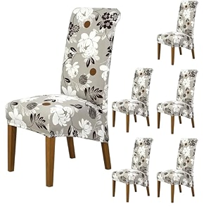 hokipo elira 140 gsm high back chair cover set of 2 feather brown floral