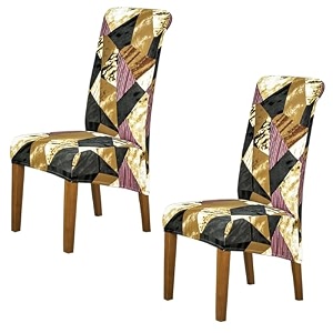 hokipo elira 140 gsm high back chair cover set of 2 wine abstract geometry