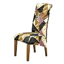 HOKIPO Elira 140 GSM High Back Chair Cover Set of 1, Wine Abstract Geometry