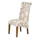 HOKIPO 140 GSM High Back Chair Cover Set of 1, Beige Abstract Geometry