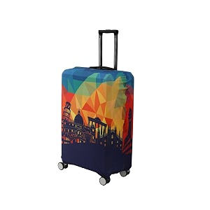 hokipo 180gsm durable and washable suitcase covers for trolley suitcase small 18-19inch multicolor history hopper ar-5183-d3