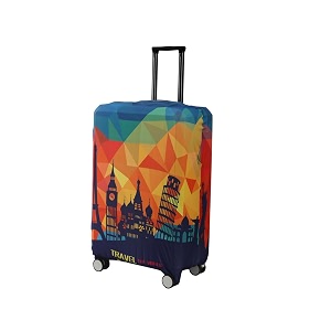 hokipo 180gsm durable and washable suitcase covers for trolley suitcase small 18-19inch multicolor across globe ar-5183-d9
