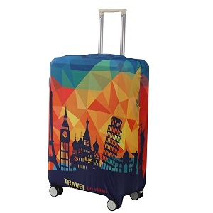 hokipo 180gsm durable and washable suitcase covers for trolley suitcase large 26-27inch multicolor across globe ar-5185-d9