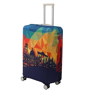 hokipo 180gsm durable and washable suitcase covers for trolley suitcase large 26-27inch multicolor history hopper ar-5185-d3