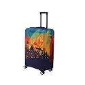 HOKIPO 180gsm Durable and Washable Suitcase Covers for Trolley Suitcase, Small (18-19inch), Multicolor History Hopper (AR-5183-D3)