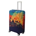 HOKIPO 180gsm Durable and Washable Suitcase Covers for Trolley Suitcase, Large (26-27inch), Multicolor History Hopper (AR-5185-D3)