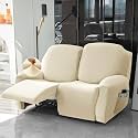 HOKIPO 200 GSM Velvet Stretchable Recliner Cover for 1 Seater, Beige