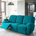HOKIPO 200 GSM Velvet Stretchable Recliner Cover for 2 Seater, Turquoise