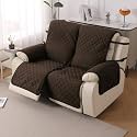 HOKIPO UrbanQuilt Quilted Recliner Cover Mat for 2 Seater, Chocolate Brown