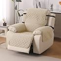 HOKIPO UrbanQuilt Quilted Recliner Cover Mat for 3 Seater, Beige