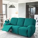 HOKIPO SereneSolids 140 GSM Stretchable Recliner Cover for 3 Seater, Teal
