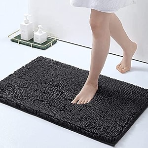 hokipo chenille microfiber rectangular bathroom mats for home 45x60 cm turquoise ar3797