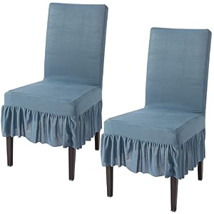 hokipo fully covered chair cover set of 1 with frill black ar-4793-d2