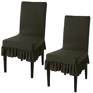 hokipo elastic chair cover set of 2 with frill juniper green ar-4793-d82