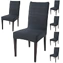 HOKIPO Dining Table Chair Cover 6 Seater Elastic Slipcovers Seat Protector (AR-4075-D8*6)