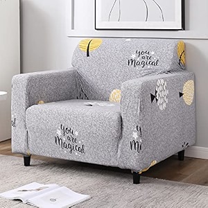 hokipo elastic 1 seater sofa cover stretchable slipcover ar-4099-d11polyester blend grey