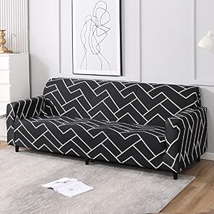hokipo sofa cover 1 seater fully covered stone grey lines