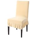 HOKIPO Fully Covered Chair Cover Set of 1 with Frill, Black (AR-4793-D2)