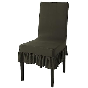 hokipo elastic chair cover set of 1 with frill juniper green ar-4793-d8