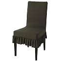 HOKIPO Elastic Chair Cover Set of 1 with Frill, Juniper Green (AR-4793-D8)