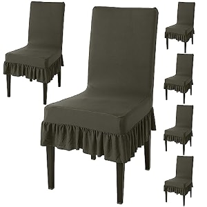 hokipo elastic chair cover set of 6 with frill juniper green ar-4793-d86