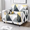 HOKIPO Elastic Stretchable Single Seater Sofa Cover (AR-4277-E15)(Geometric Multi)