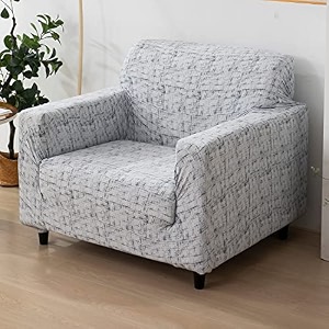 hokipo elastic stretchable sofa cover 1 seater ar-4099-s13 grey