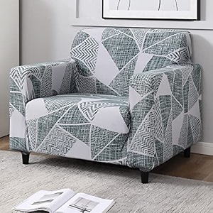 hokipo polyester blend elastic stretchable universal sofa cover 1 seater ar-4099-s4 grey