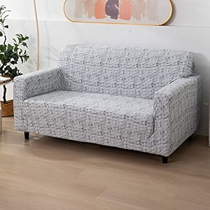 hokipo stretchable elastic cover for sofa 2 seater ar-4100-s13 - grey