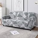 HOKIPO Elastic Stretchable Universal Sofa Cover 3 Seater (AR-4101-D4),Polyester Blend, Grey
