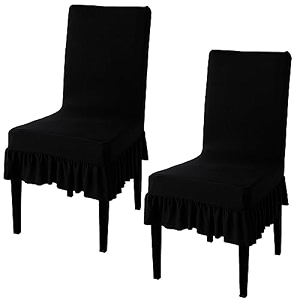 hokipo fully covered chair cover set of 2 with frill black ar-4793-d22