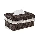 HOKIPO Handwoven Small Eco-Friendly Paper Weave Tissue Paper Holder, Beige (AR-3899-BGE)
