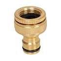 HOKIPO Heavy Duty Brass Threaded Tap Adapter for 1/2" &amp; 3/4" Threaded Taps - (AR-3865)