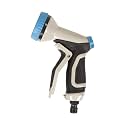HOKIPO Plastic Heavy Duty Cast Aluminium 9 Pattern Garden Hose Nozzle Water Spray Gun, Blue (Ar-3861)