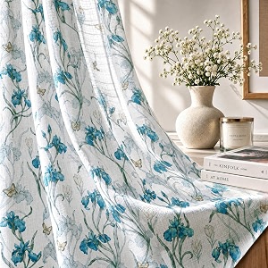 HOKIPO Iris Sheer Curtain 7 Feet Long