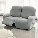 HOKIPO Jacquard 170gsm Fully Covered Recliner Sofa Cover 2 Seater, Light Grey (AR-5361-LGRY)