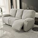 HOKIPO Premium 170gsm, Jacquard 1 Seater Recliner Sofa Cover, Taupe Brown (AR-5360-KHK)