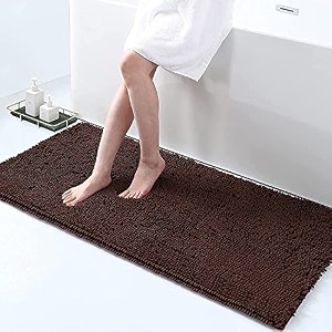 hokipo chenille microfiber rectangular bathroom mats for home 45x60 cm turquoise ar3797