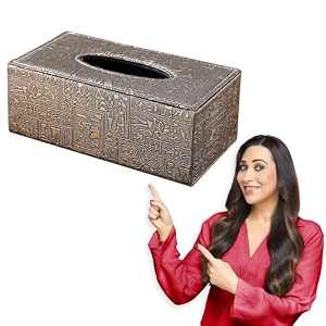 hokipo leatherette tissue holder for home car and office metallic ar4081-d4