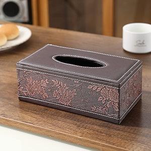 hokipo leatherette tissue holder for home car and office brown ar-4082-d3