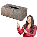 HOKIPO Leatherette Tissue Holder for Home, Car and Office, Metallic (AR4081-D4)