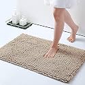 HOKIPO Chenille Luxury Bath Rug, Extra Soft And Absorbent Large Bathroom Rectangular Mat 50X80 Cm, Brown (Ar3798)