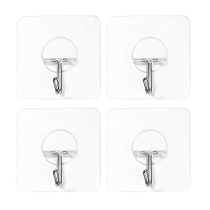 hokipo magic sticker series adhesive hooks for heavy items - load capacity 5 kg pack of 1 model - ar34754 silver and clear