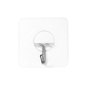 hokipo magic sticker wall hooks for hanging round base no drill silver