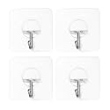 HOKIPO Magic Sticker Series Adhesive Hooks for Heavy Items - Load Capacity 5 KG, Pack of 1 (Model - AR3475*4), Silver and Clear