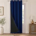 HOKIPO Midnight True Blackout Curtains 7 Feet