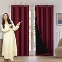 HOKIPO Midnight True Blackout Curtains 7 Feet