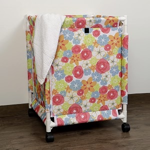 hokipo laundry basket with wheels hamper multicolour floral pink